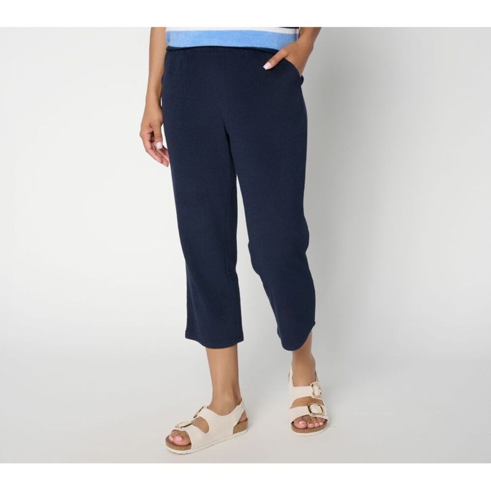 Belle by Kim Gravel Women's Petite Pants 3XP Poolside Terry Cabana Blue